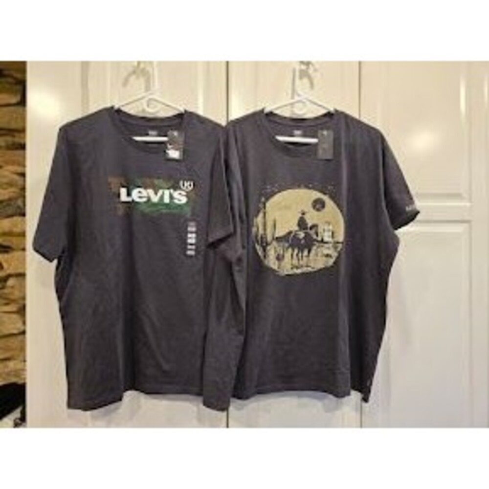 Levi's Mens Graphic T-Shirts Tees - Lot of 2 - Black - Mens size XXL - NEW